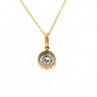 0.76 Cts. 14K Yellow Gold Invisible Set Diamond Pendant With Halo